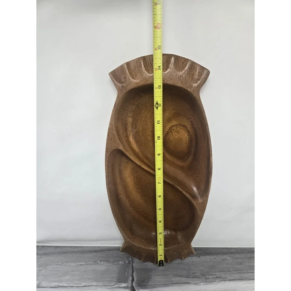 Vintage Wood Monkey Pod - Divided Wooden Bowl -‎ 14.5